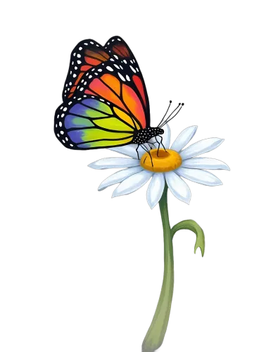 Tee Shirt Printing: Nature's Harmony - Butterfly and Daisy