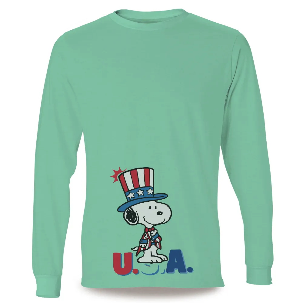 Custom T-Shirt Printing: Celebrate USA with Patriotic Snoopy|fourth of july shirts for adults