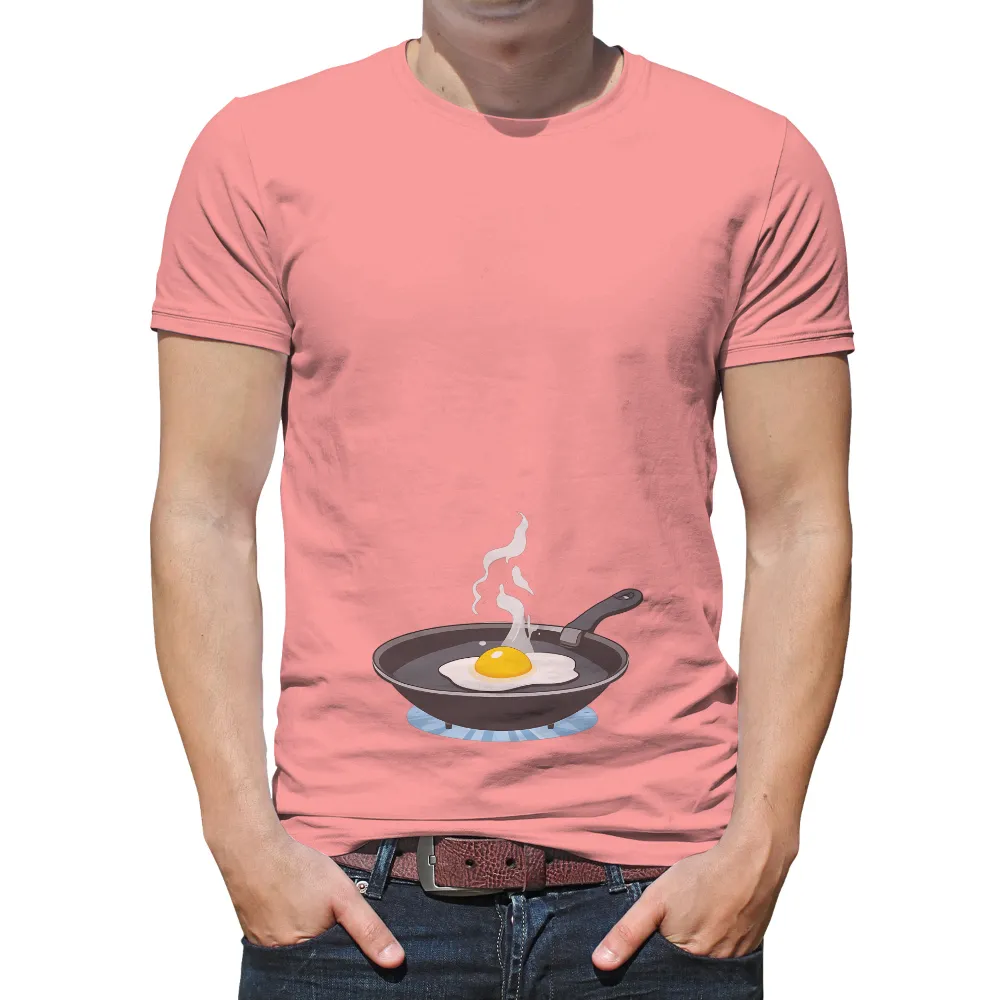 Custom T-Shirt Printing: Sizzling Egg - A Symbol of Everyday Comfort|men's apt 9 untucked comfort knit button down shirt