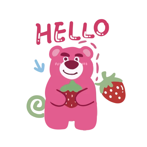 Custom T-Shirt Printing: Pink Bear with Strawberry - Spread Joy and Positivity