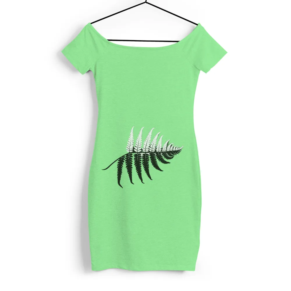 T-Shirts Custom: Nature's Elegance - Fern Leaves Design|white fern leaves