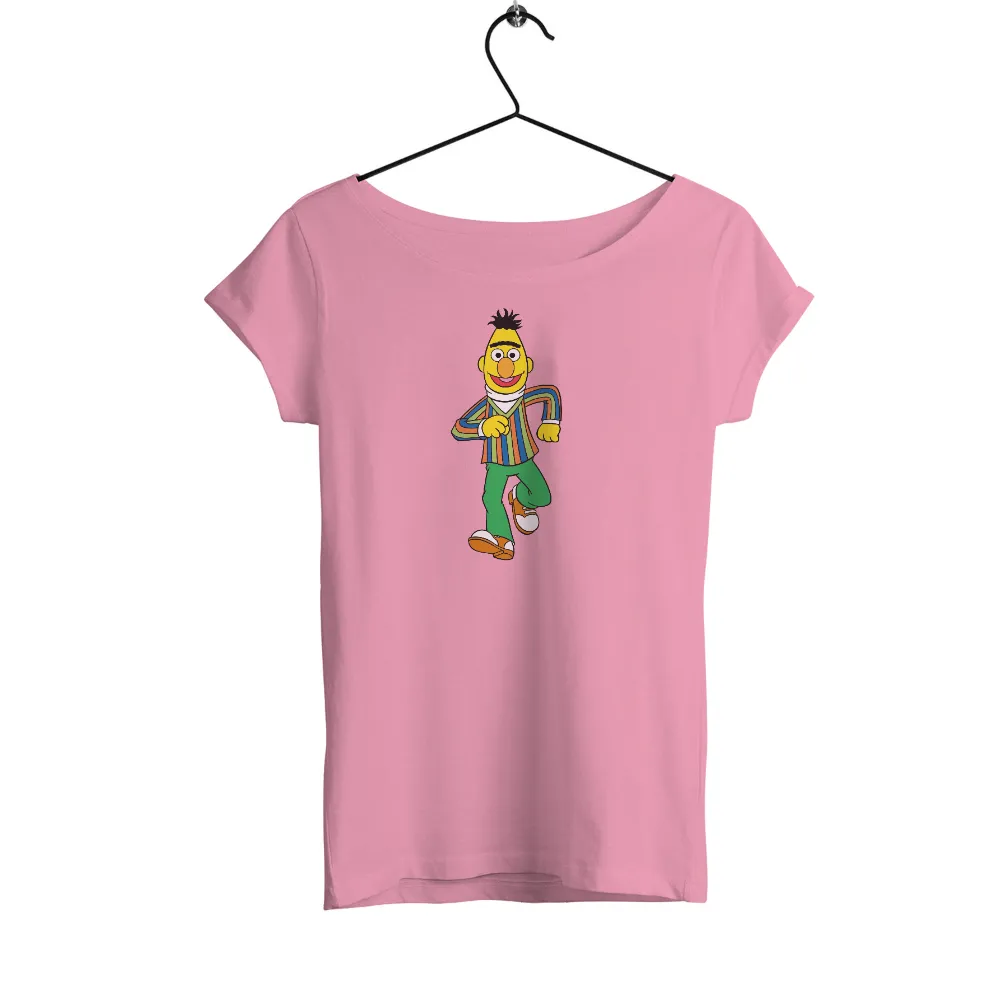 T-Shirts Pattern: Nostalgic Childhood Character in Bright Colors|blue shirt cartoon character