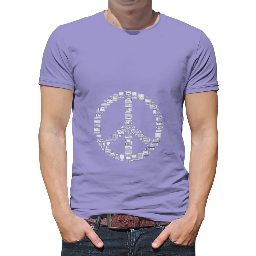 Shirts Graphic Tees | Vintage Technology Peace Sign| modern smartphone