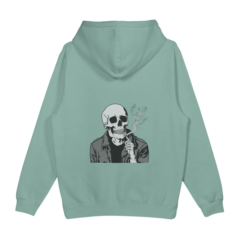 T-Shirts Pattern: Skull in Leather Jacket with Cigarette|cool long sleeves for summer