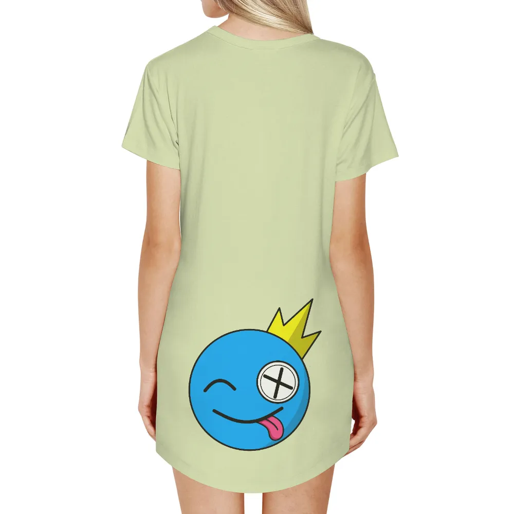 T-Shirts Pattern: Quirky Blue Emoji with Lightning Bolt - Pop Culture Fun|muscle roblox t shirt