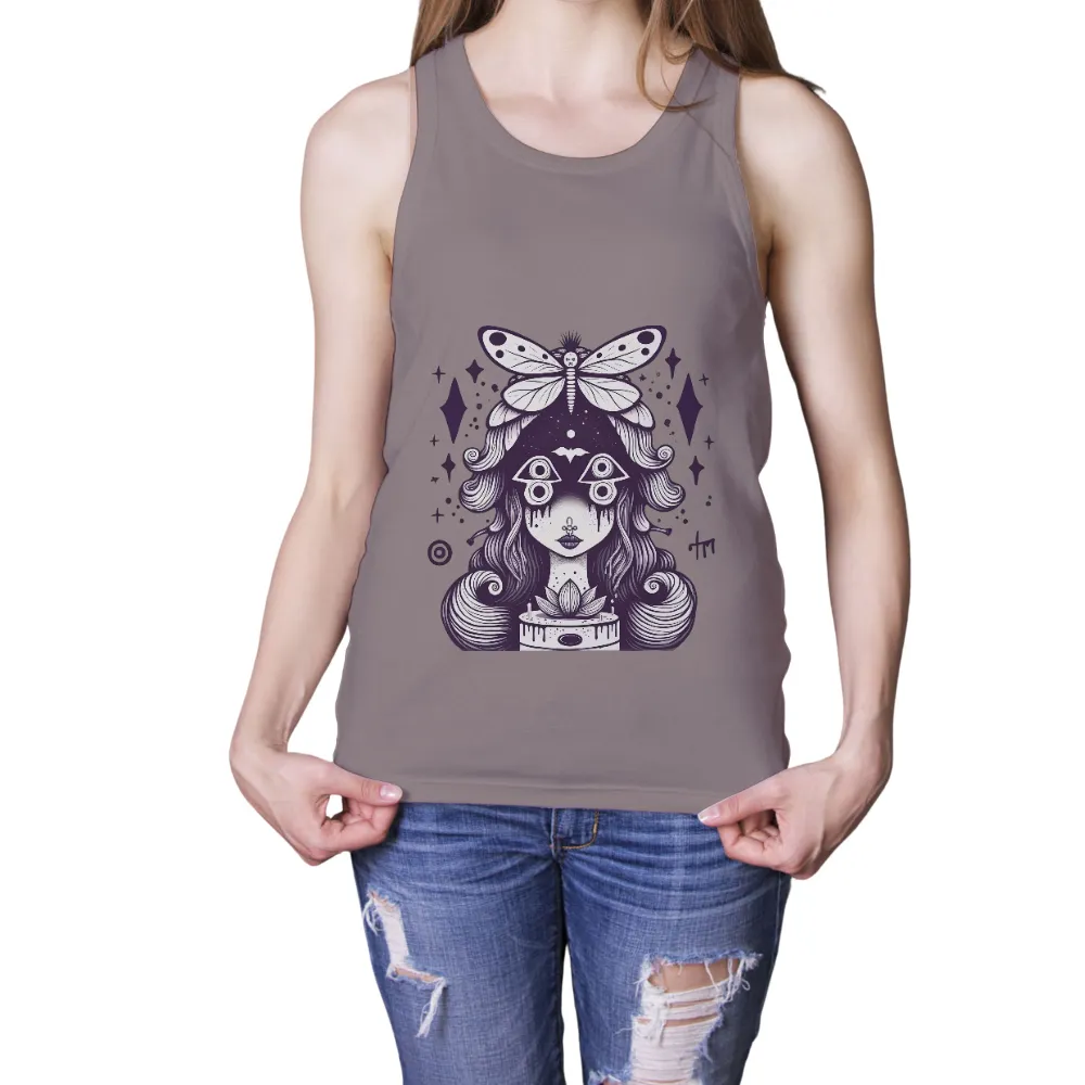 Mystical Moth Tee | Tee Shirt Printing | Spiritual Transformation|mystical woman