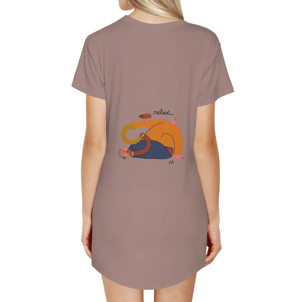 T-Shirts Design: Embrace Relaxation with Serene Elderly Figure| relaxed pose