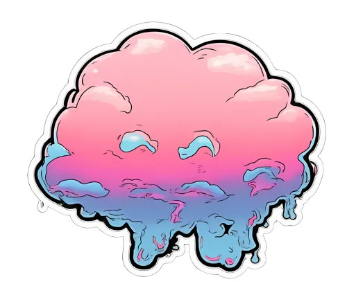 Whimsical Cotton Candy Cloud Graphic: A Nostalgic Blend of Art and Joy