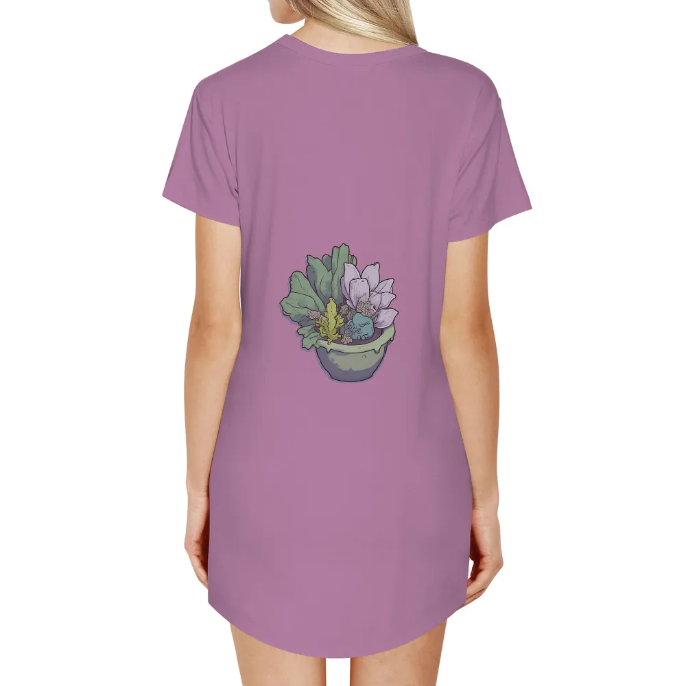 Shirts Graphic Tees: Succulent Harmony - Nature's Tranquility|purple and white striped shirt doc mcstuffins