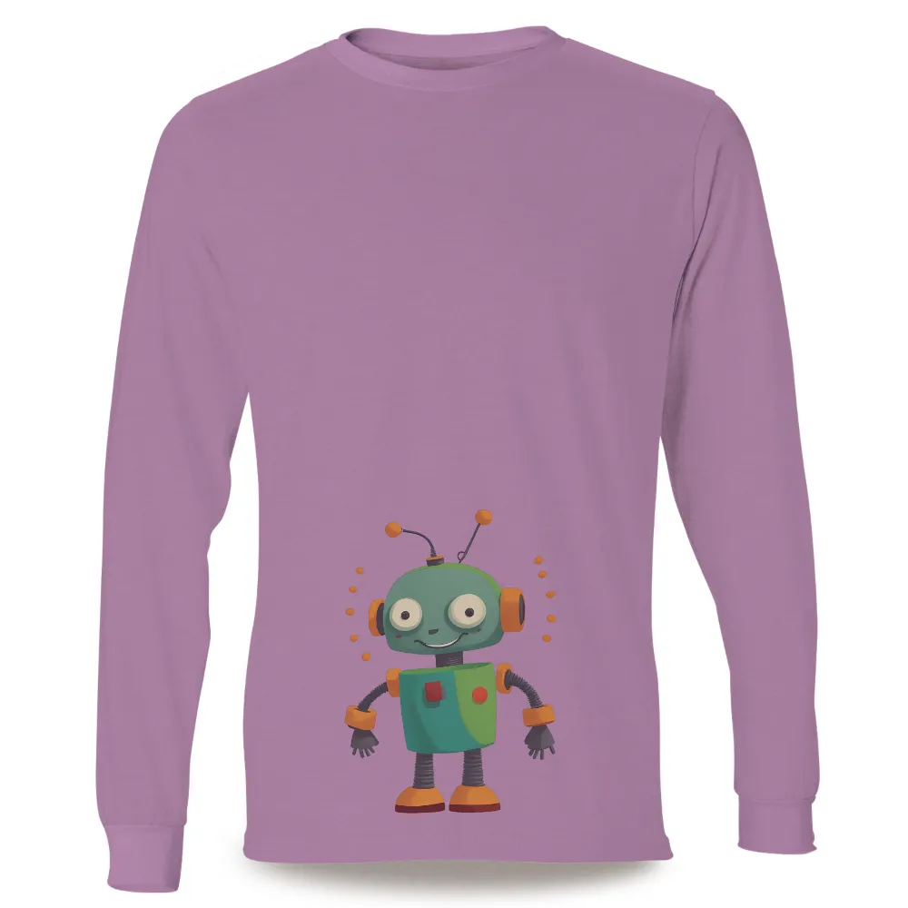 Graphic Tees: Zippy the Whimsical Robot - Retro Futuristic Art|memphis grizzlies retro t shirt