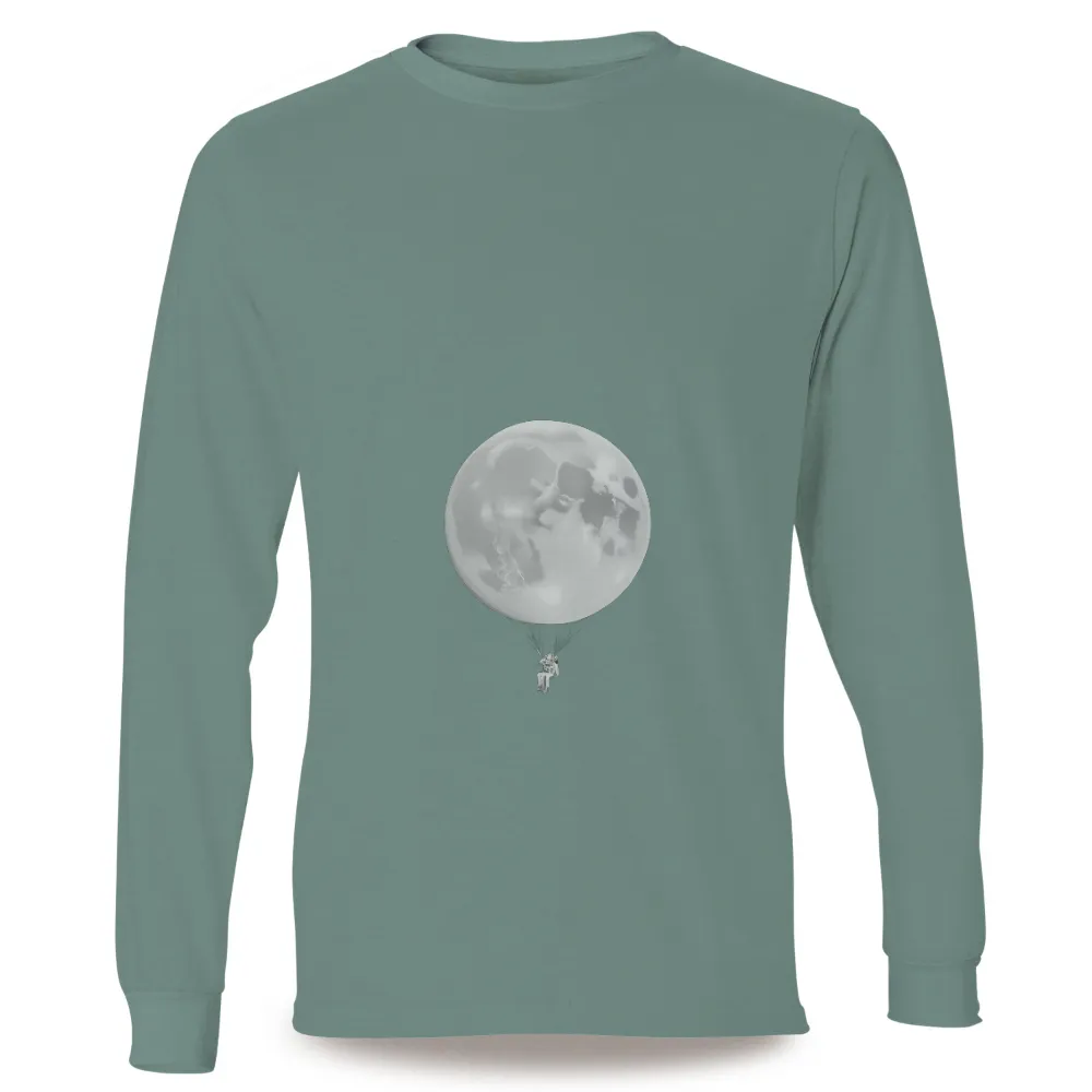 Graphic Tees: Astronaut's Moon Balloon Adventure| Lunar surface balloon