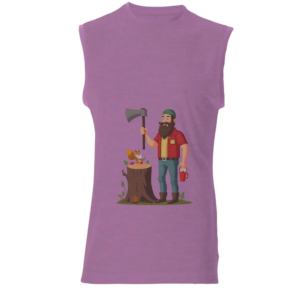 Custom Tee Shirts: Lumberjack and Squirrel - Nature's Harmony|bee conservation t shirt