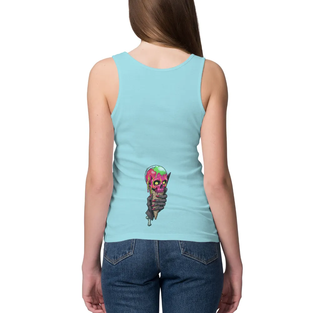 T-Shirts Custom: Whimsical Skull Ice Cream - Artistic Designs|surreal hawaii shirt