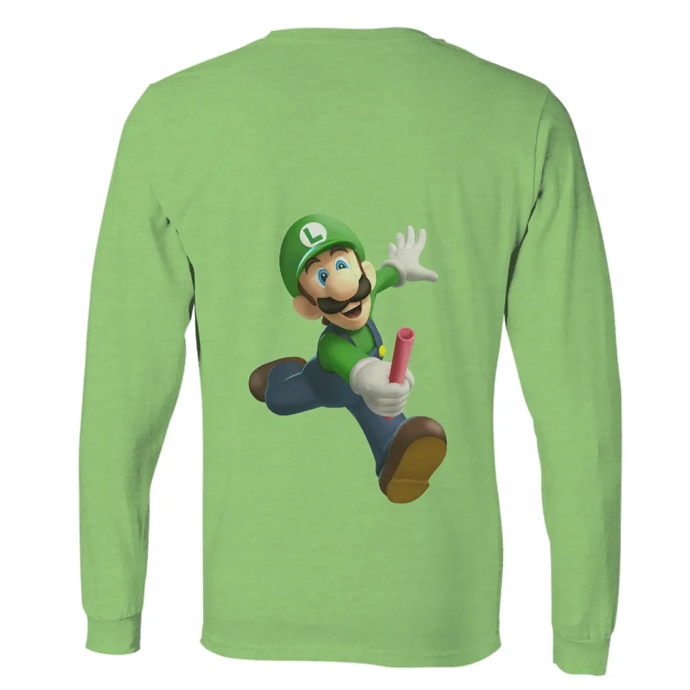 T-Shirts Design: Luigi Adventure with Pink Pipe|mothers day classic t shirts