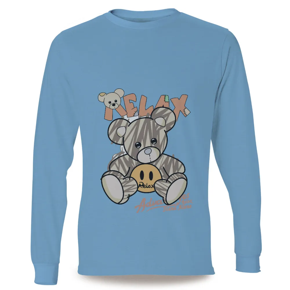 T-Shirts Design: Relax with a Whimsical Teddy Bear|comfort colors bleach dye