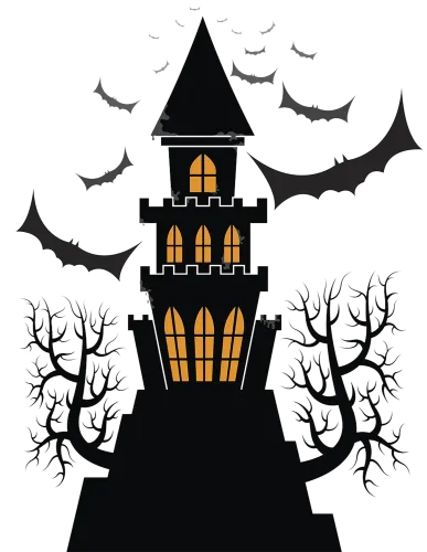 Haunted Castle TShirt Design: Glow in the Dark Mystery