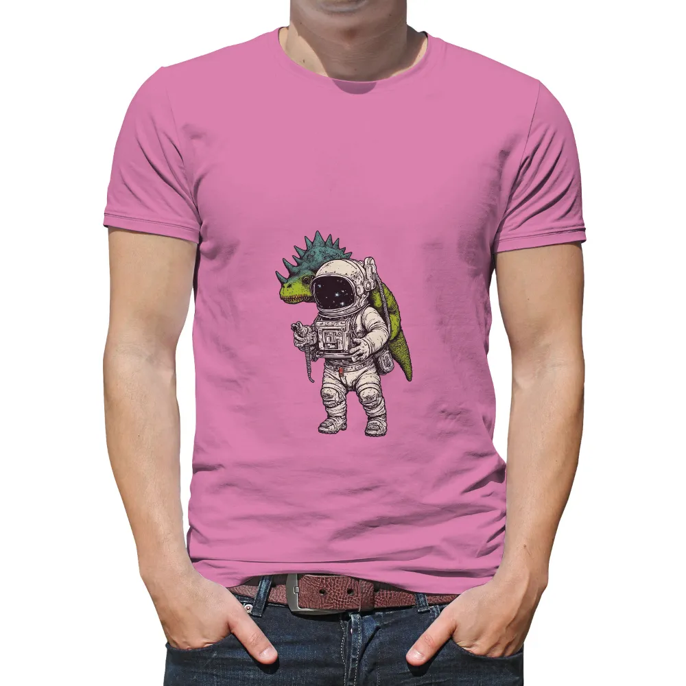 TShirt Design: Astronaut and Dinosaur Cosmic Adventure|adventure time dancing with monsters shirt