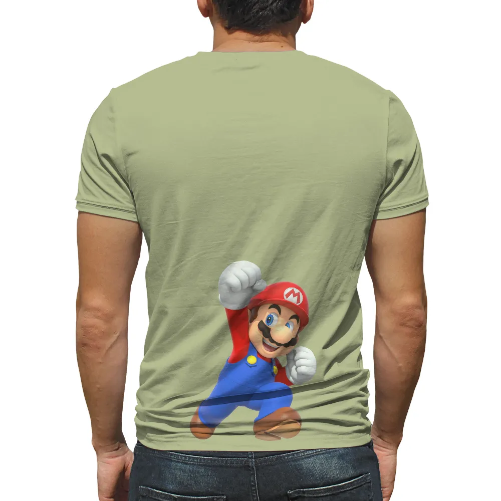 Customized Tee Shirts: Celebrate Classic Gaming with Iconic Character Design|cartoon character with star on shirt