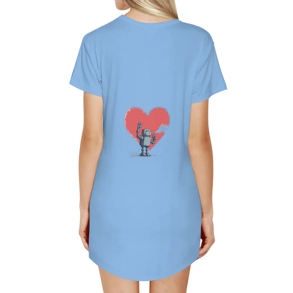 Vintage Robot Heart: A Unique Fusion of Retro and Modern Design|t shirt with rainbow heart