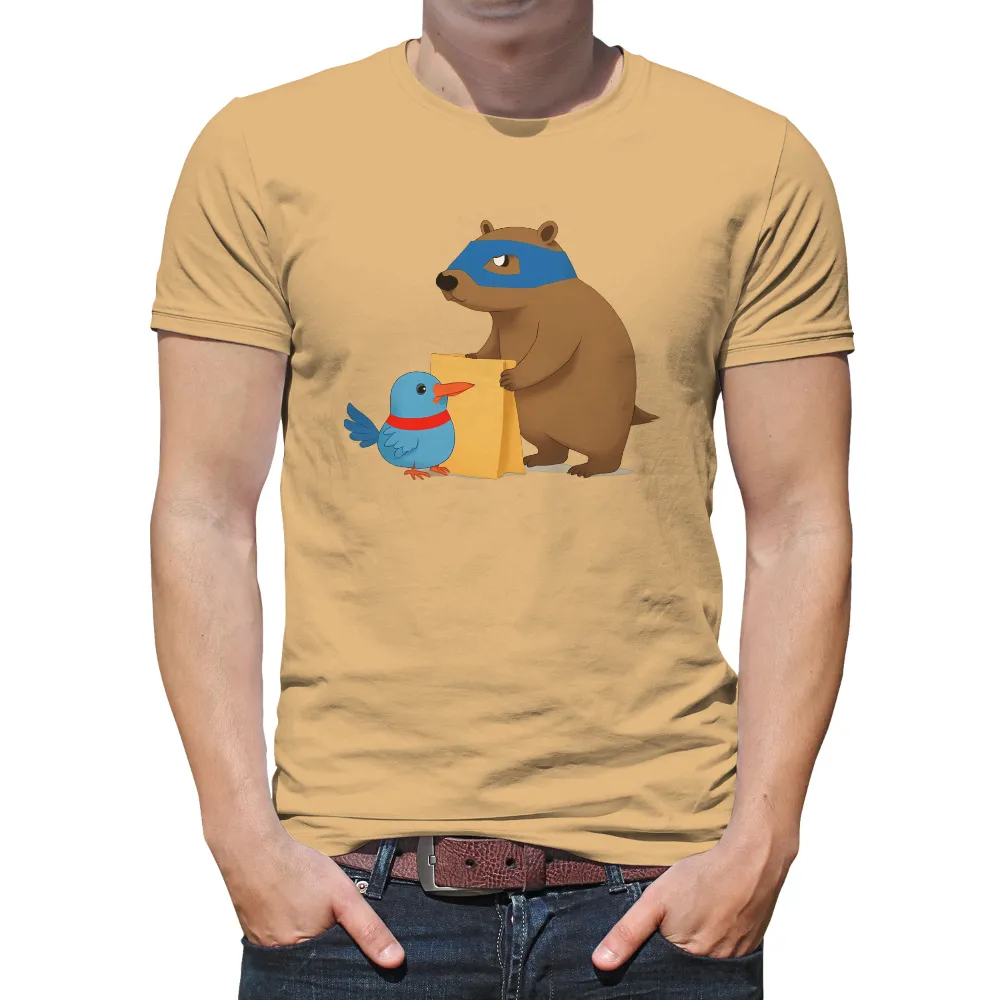 Graphic Tees: Bruno and Breezy's Adventure - Superhero Bear and Blue Bird|larry bird shooting shirt