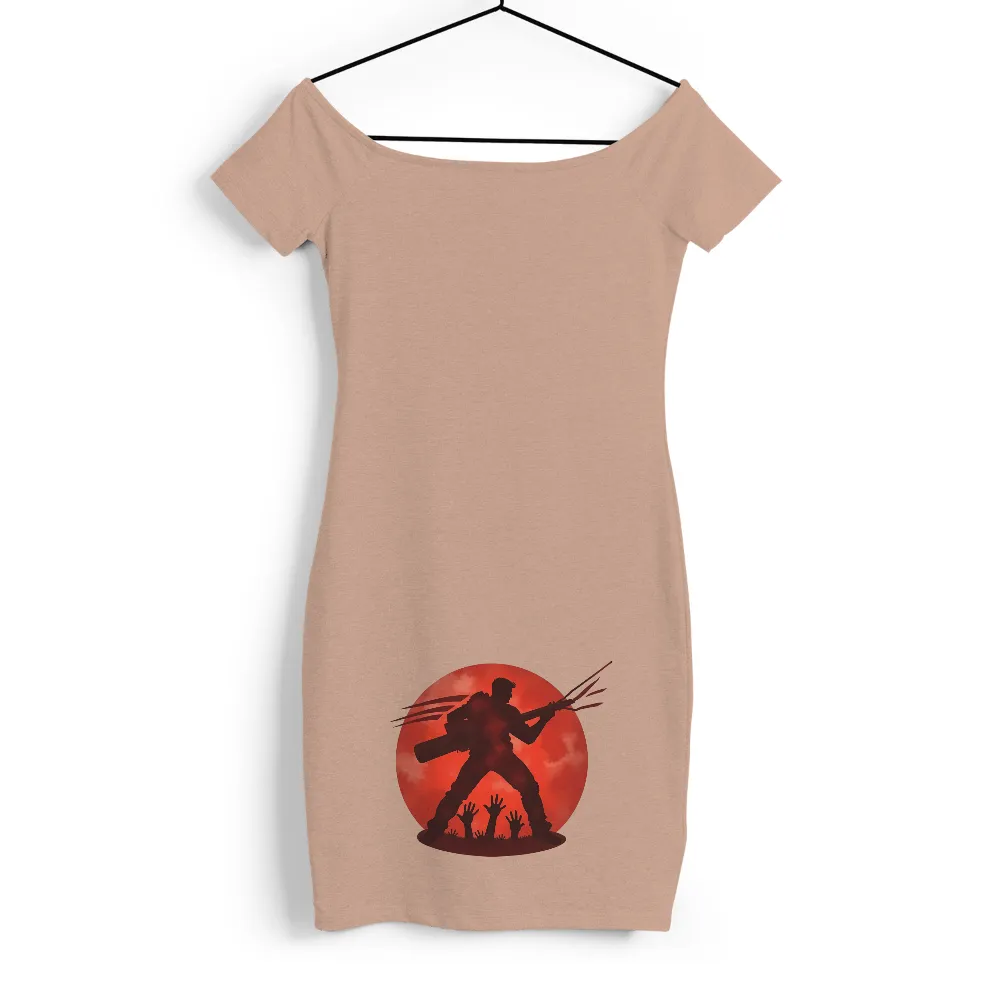 Custom Tee Shirts: Defiant Survivalist Against Red Moon| Survival theme