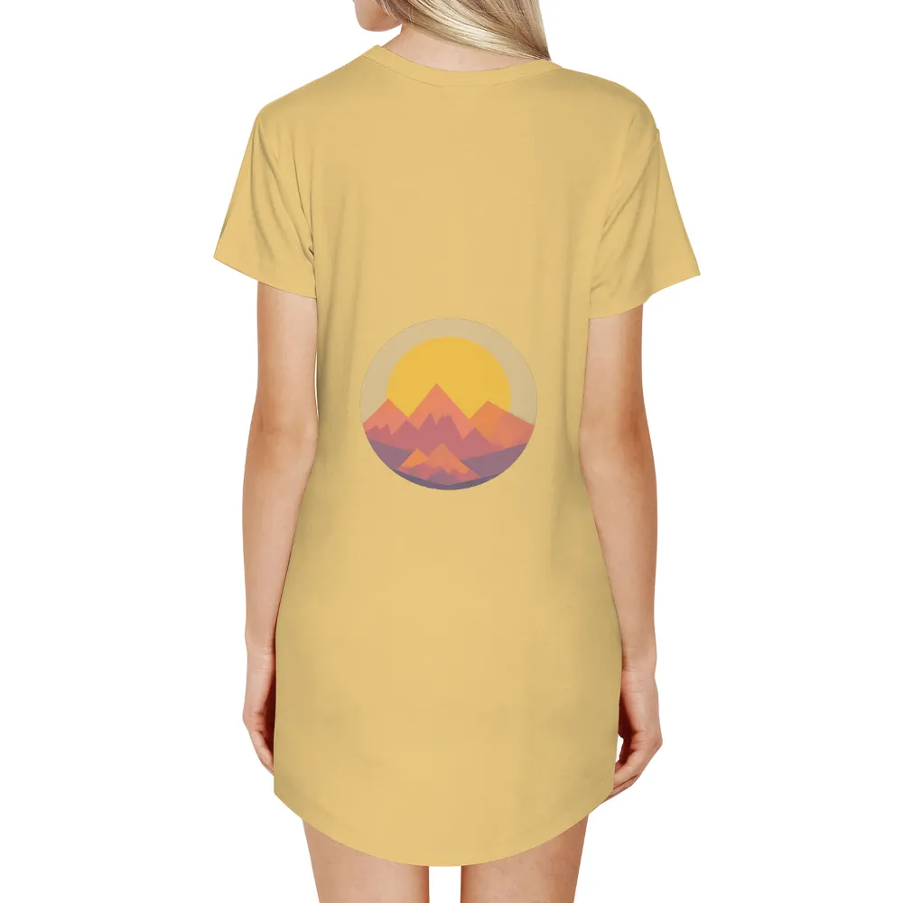 Customized Tee Shirts: Mountains of Hope - Geometric Sunset Design|rebellious hope t shirt black