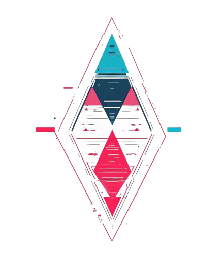 Futuristic Geometric Shapes: Cyberpunk-Inspired Interlocking Triangles Design