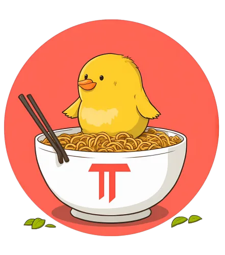 Custom T-Shirt Printing: Whimsical Chick on Noodles - Comfort Food Joy