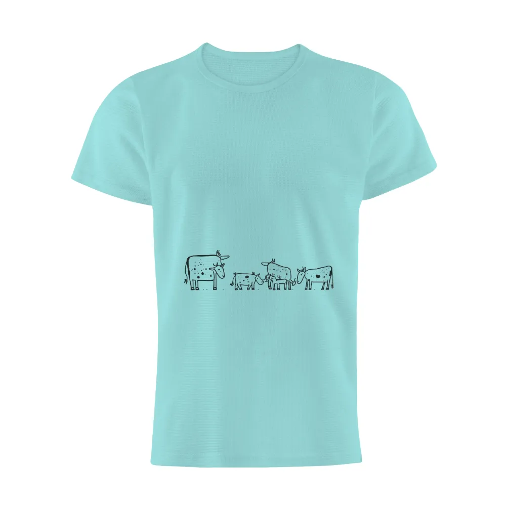 T-Shirts Design: Whimsical Farm Family - Cows and Calves|family shirts for 4th of july