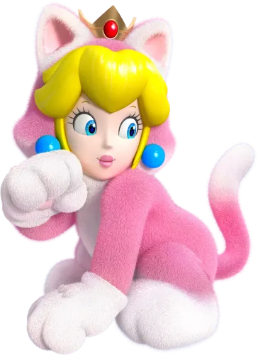 Customized Tee Shirts: Whimsical Princess Peach in Cat Suit