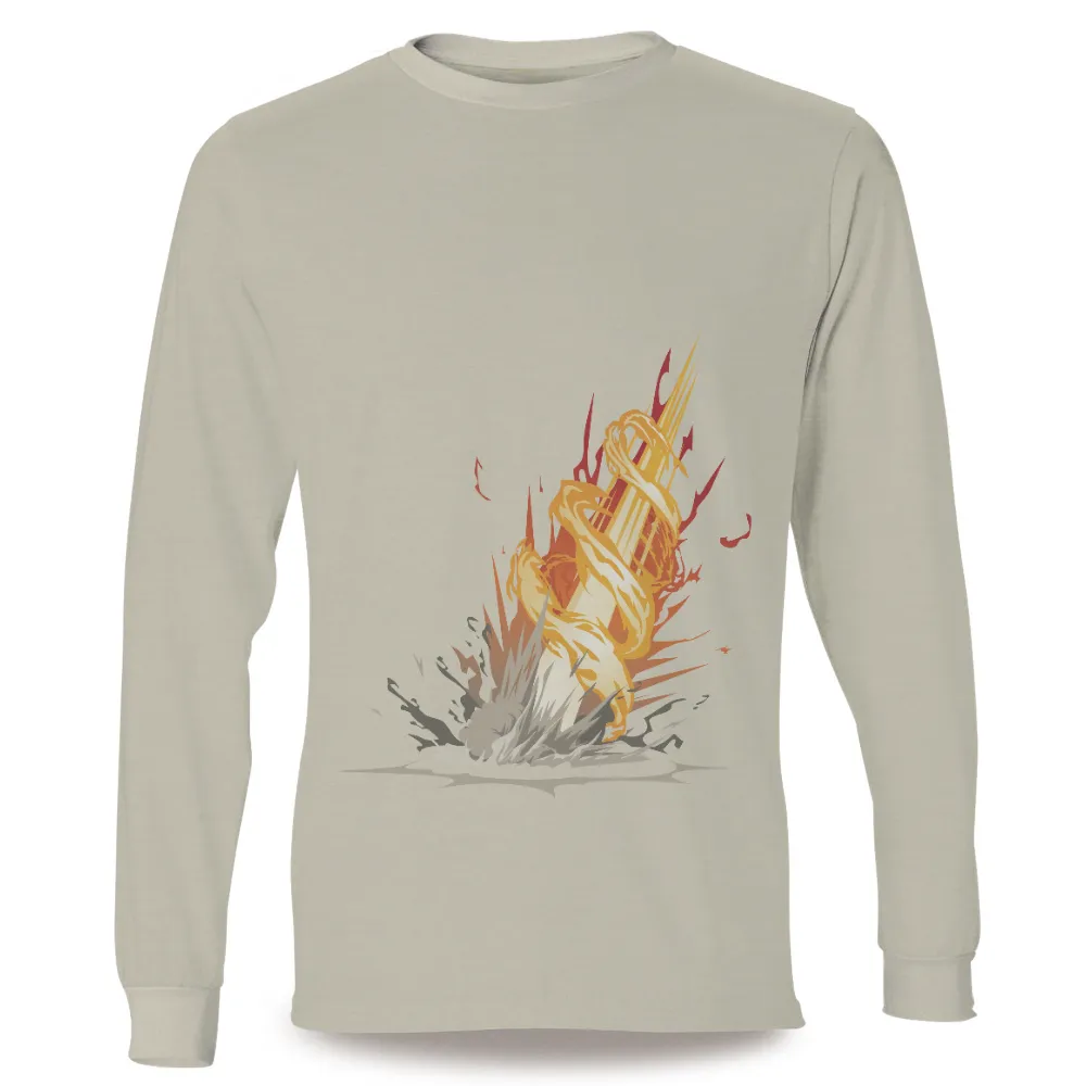 TShirt Printing: Unleash Your Inner Hero with Fiery Explosion Design|brew city brand t shirts