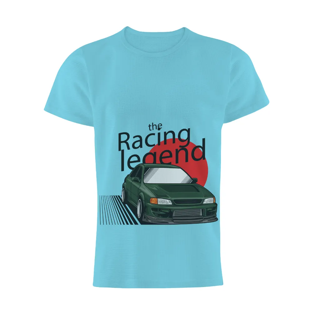 T-Shirts Design: Green Sports Car with Rising Sun - Car Culture|enes freedom t shirt