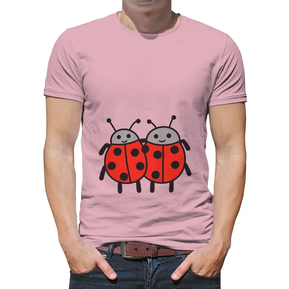 Tee Shirt Printing: Ladybug Friends - Minimalist Artistic Design|cute valentines day shirts for women