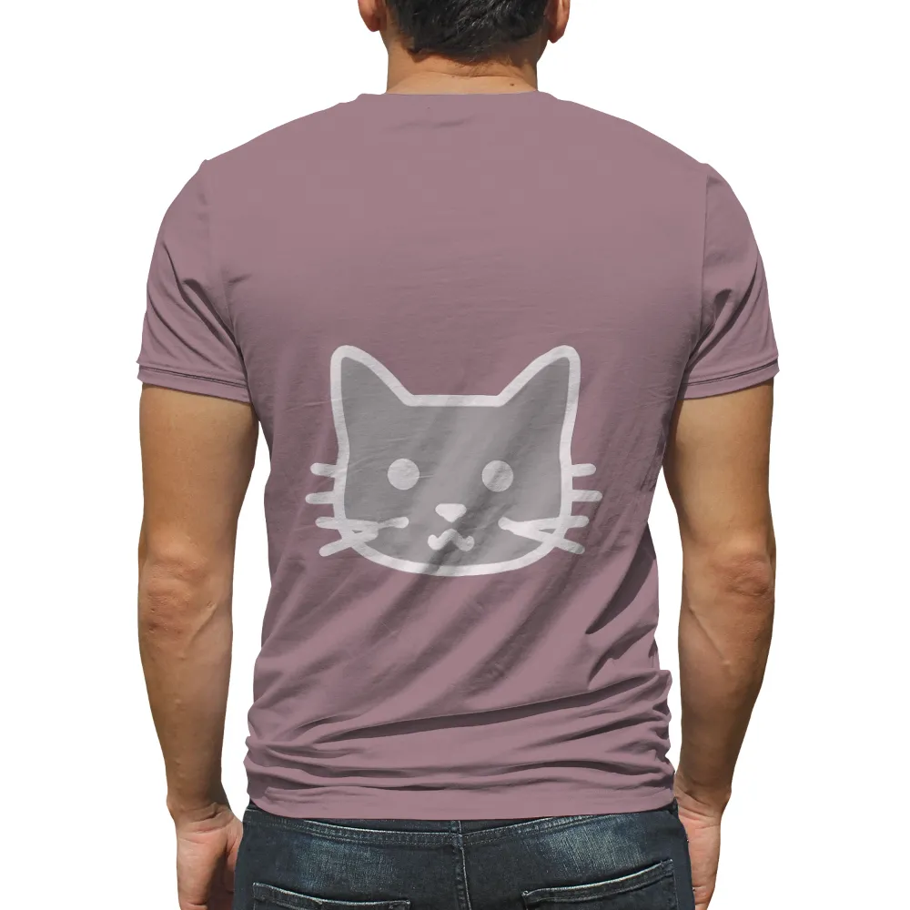 Gray Cat Minimalist T-Shirt Design: Curiosity and Wonder|earth art t shirt