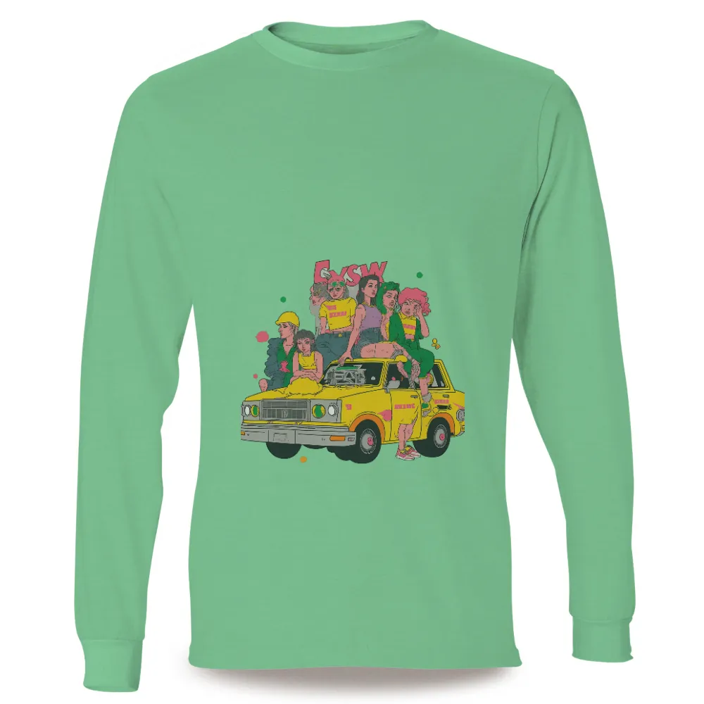 Custom Retro Cyberpunk Friends Taxi Adventure Design|women's 80's vintage t shirts