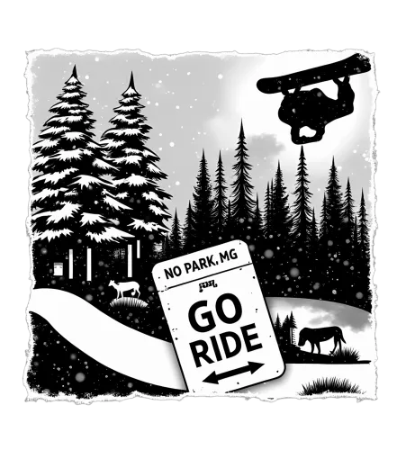 Tee Shirts Printed: Go Ride - Snowboarding Adventure