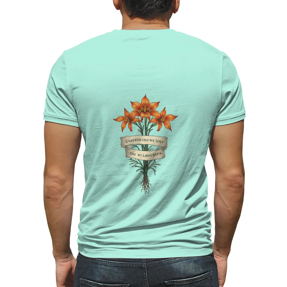 T-Shirts Custom: Vibrant Orange Lilies - Resilience and Growth|vlone roots picnic