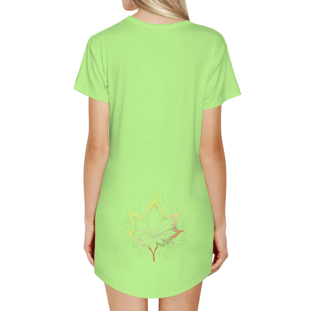 Custom Tee Shirts: Nature Meets Urban Life - Vibrant Leaf Design|fairy tail t shirt design