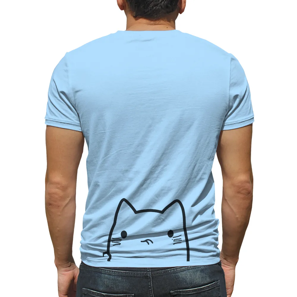 T-Shirts Pattern: Playful Cat Face - Minimalist Joy|im only talking to my cat today