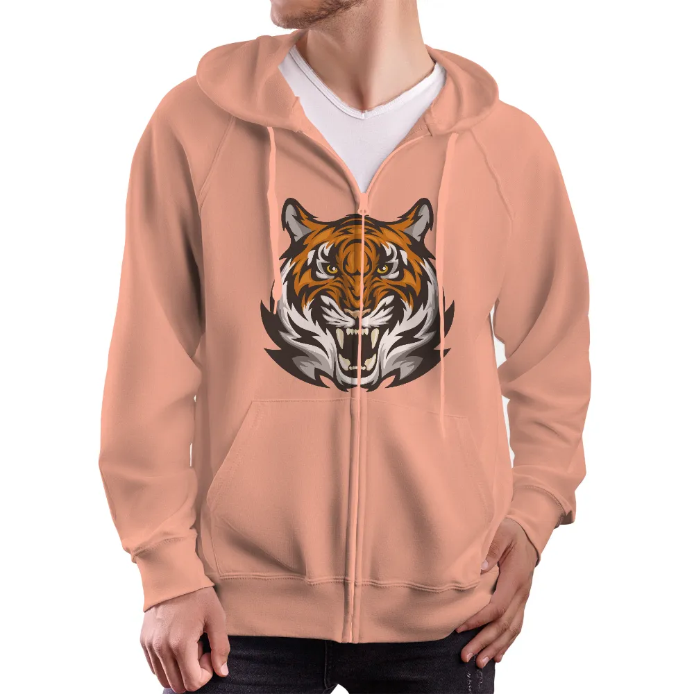 T-Shirts Design: Fierce Tiger - Strength and Courage|flame shirt animal crossing