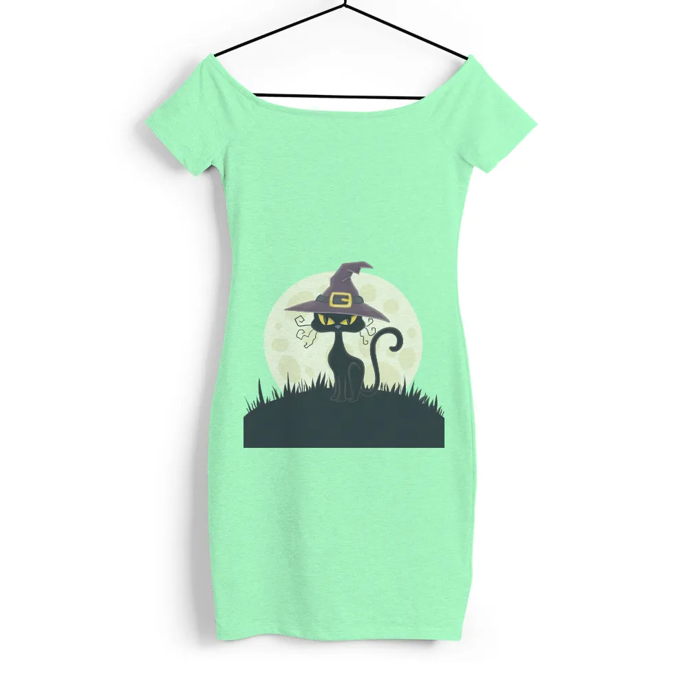 Customized Tee Shirts: Spooky Black Cat in Witch Hat|thick thighs spooky vibes sweatshirt