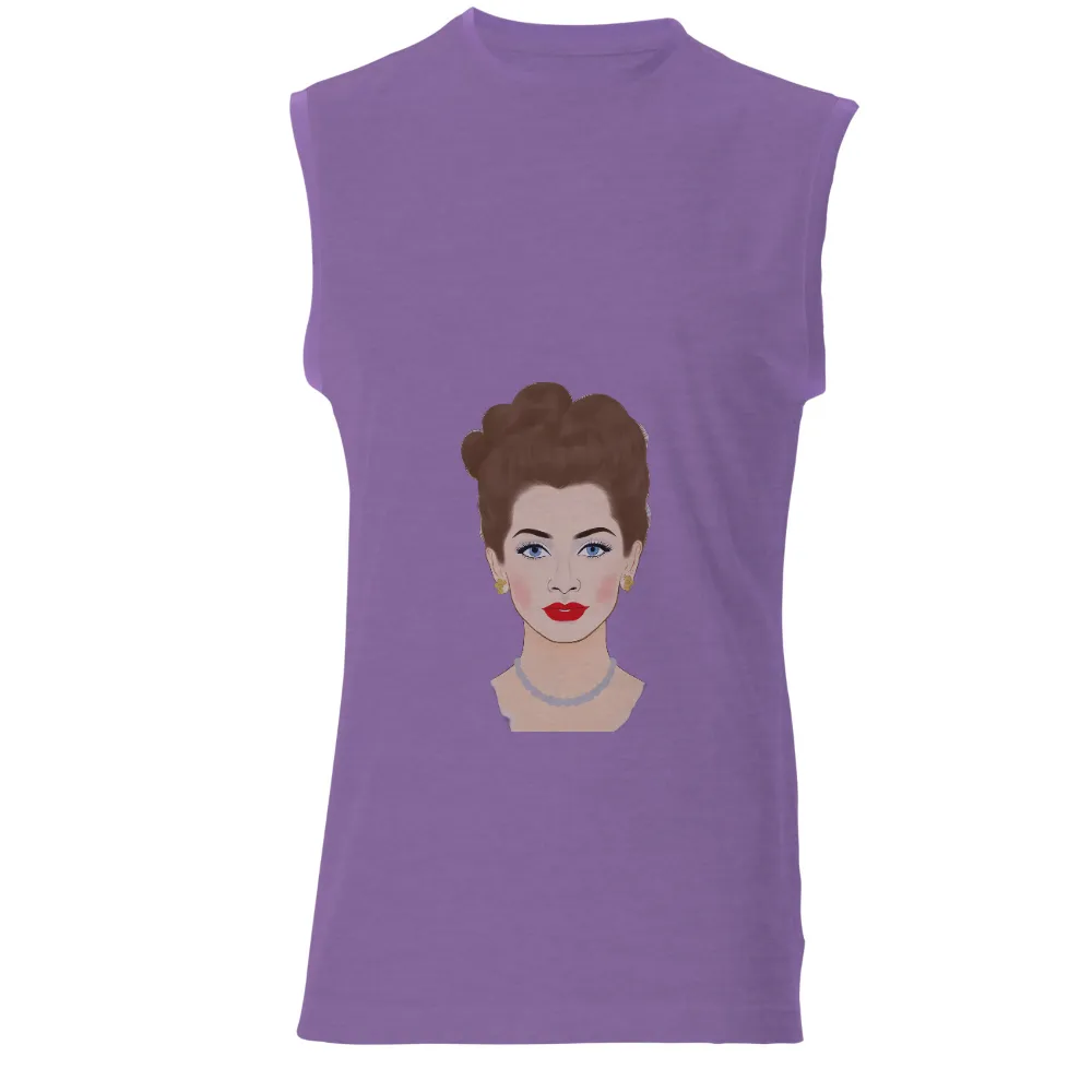 Custom Tee Shirts: Vintage Elegance - Updo Hairstyle, Blue Eyes, Red Lips|earth day vintage shirt