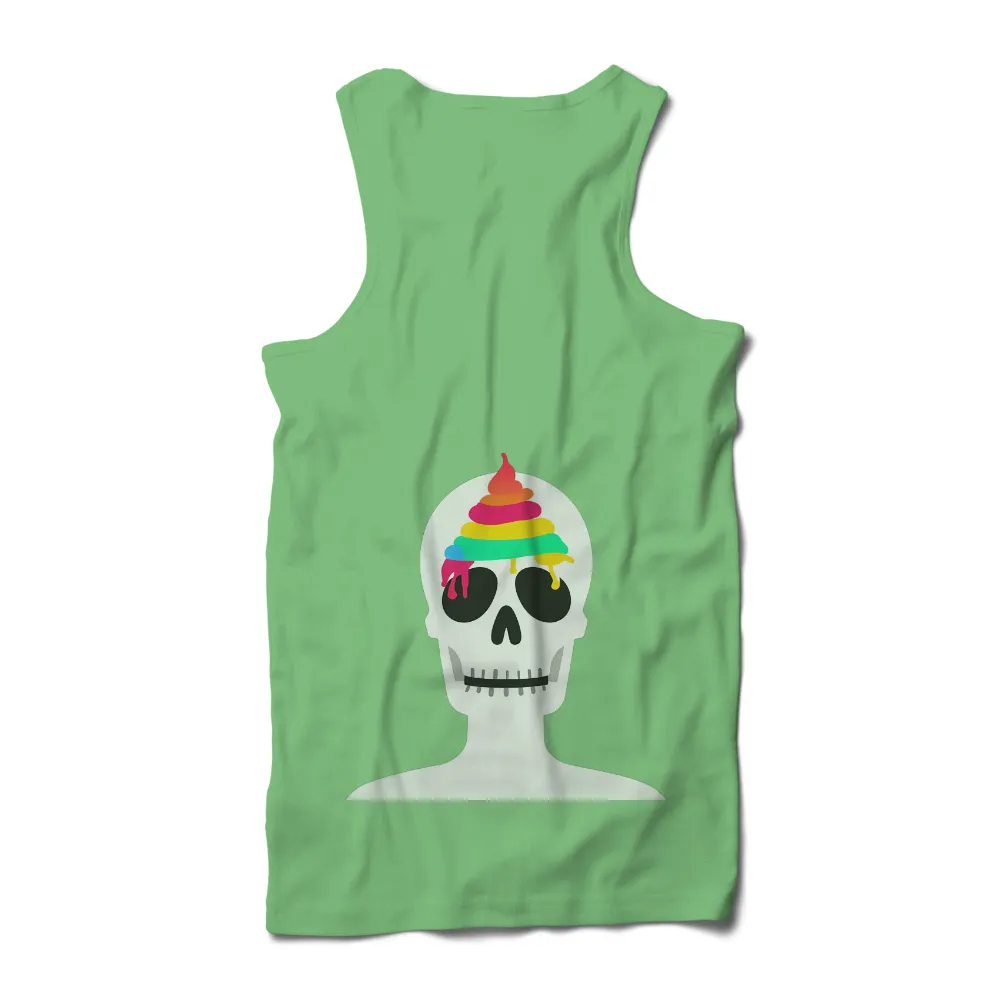 Rainbow Ice Cream Skull: Pop Art Meets Dark Humor|life is good camping shirt mens