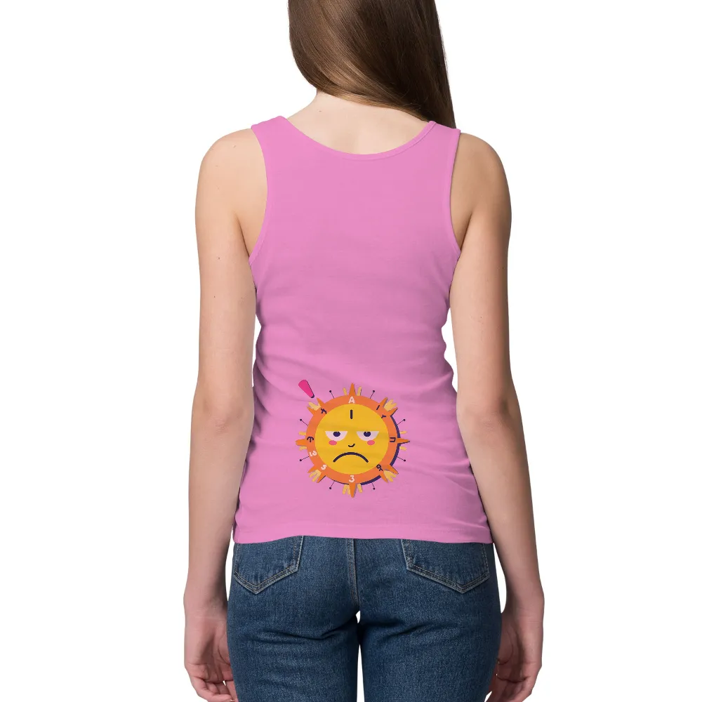 Quirky Grumpy Sun Design: A Unique Pop Culture Statement|sun soleil women's golf shirts