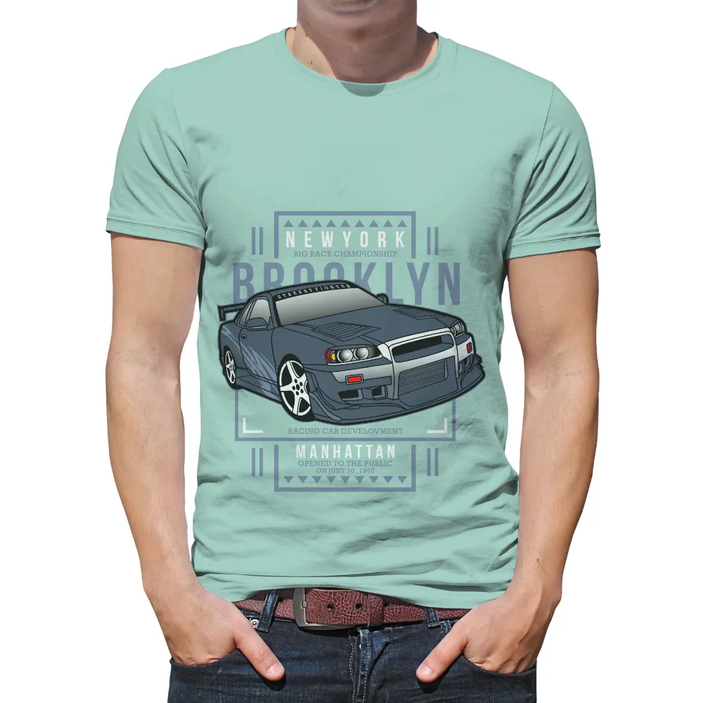 TShirt Design: Street Racing Spirit in New York - Nissan Skyline GTR|90s style men's t shirts