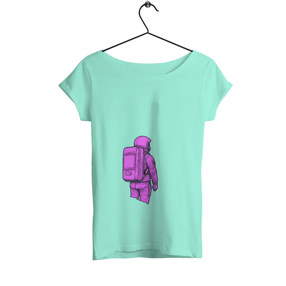 TShirt Design: Pink Astronaut - Cyberpunk Exploration|limited edition t shirts art