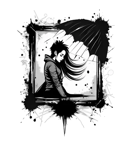 Graphic Tees: Aiden's Cyberpunk Dream - Resilience and Hope