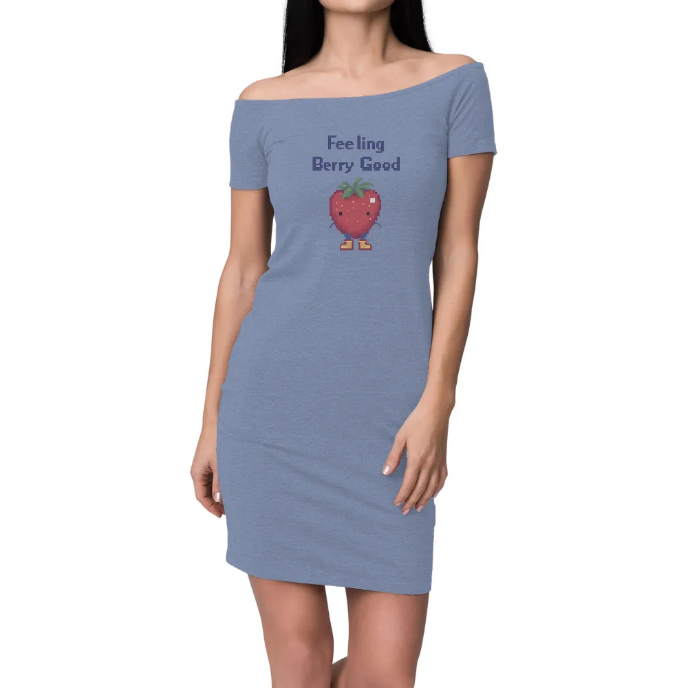 TShirt Design: Feeling Berry Good with Pixel Art Strawberry|black cute t shirt roblox