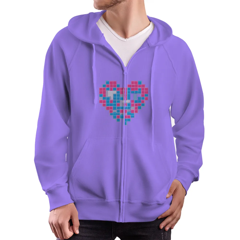 Custom Tetris Heart Design: A Nostalgic Homage to Retro Gaming|90s vintage t shirts cheap