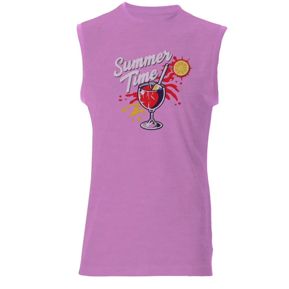 Tee Shirts Printed: Summer Time Lemonade Joy| bold red and yellow splashes